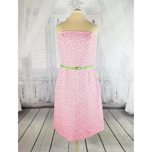 Lilly Pulitzer Dresses & Skirts - Lilly Pulitzer Pink Flower Strapless Dress